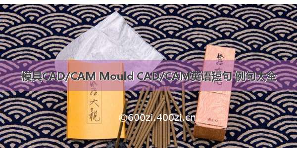 模具CAD/CAM Mould CAD/CAM英语短句 例句大全