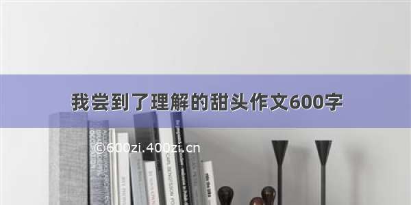 我尝到了理解的甜头作文600字