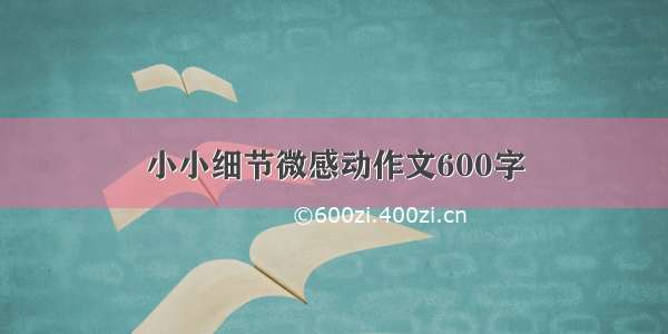 小小细节微感动作文600字