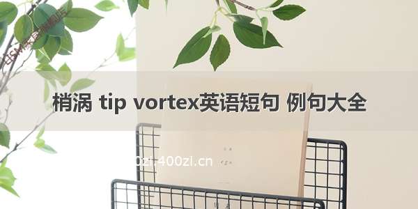 梢涡 tip vortex英语短句 例句大全