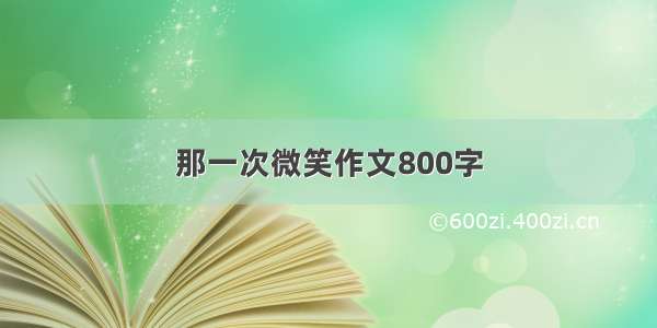 那一次微笑作文800字