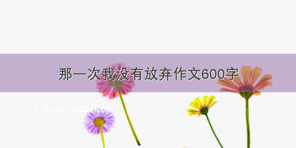 那一次我没有放弃作文600字