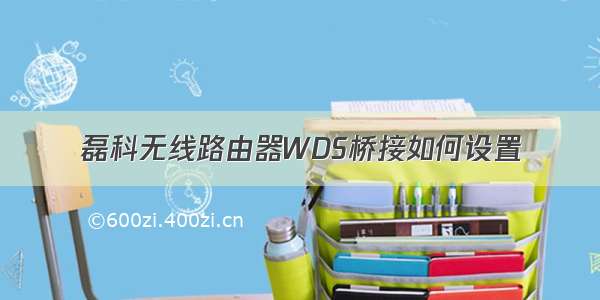 磊科无线路由器WDS桥接如何设置