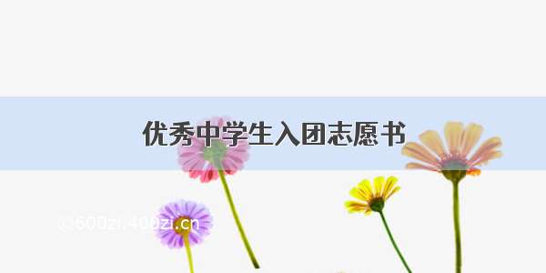 优秀中学生入团志愿书