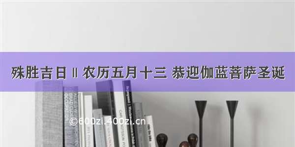 殊胜吉日 || 农历五月十三 恭迎伽蓝菩萨圣诞