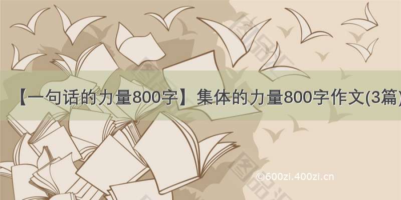 【一句话的力量800字】集体的力量800字作文(3篇)