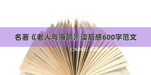 名著《老人与海鸥》读后感600字范文