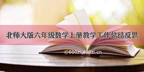 北师大版六年级数学上册教学工作总结反思