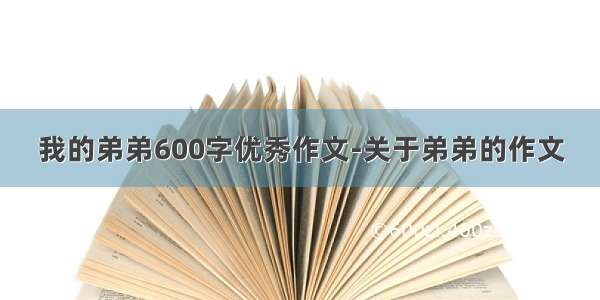 我的弟弟600字优秀作文-关于弟弟的作文