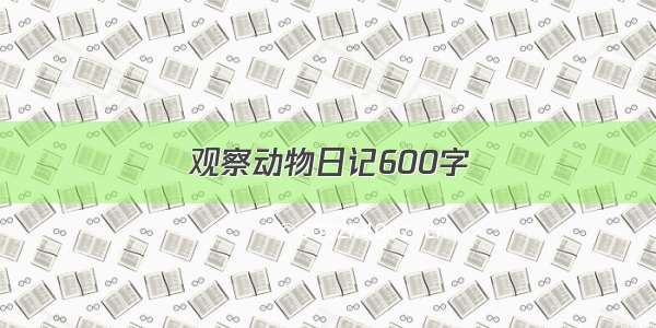 观察动物日记600字