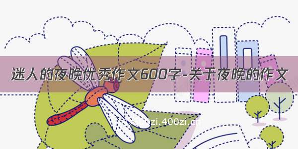 迷人的夜晚优秀作文600字-关于夜晚的作文