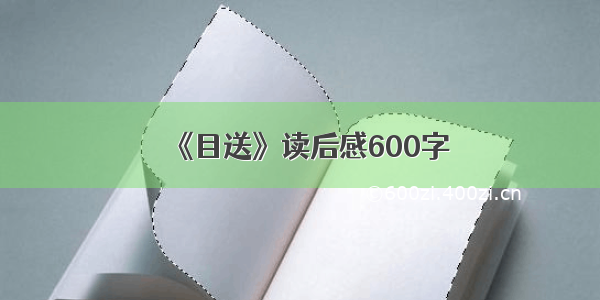 《目送》读后感600字