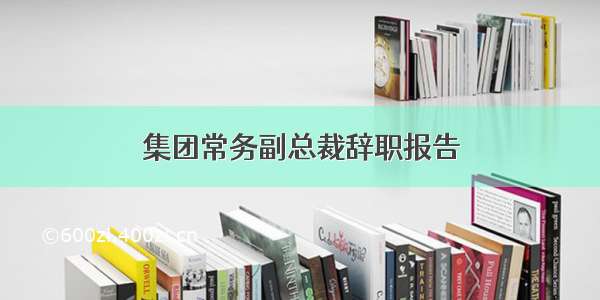 集团常务副总裁辞职报告