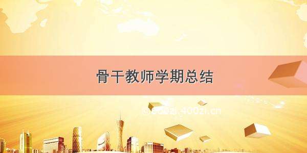 骨干教师学期总结