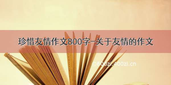 珍惜友情作文800字-关于友情的作文