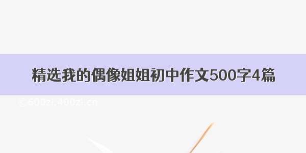 精选我的偶像姐姐初中作文500字4篇