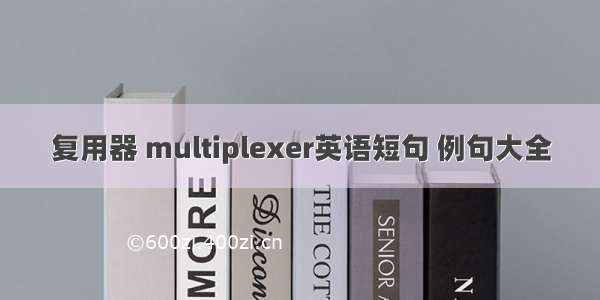 复用器 multiplexer英语短句 例句大全