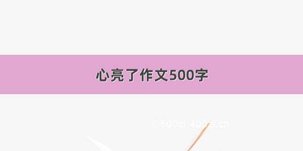 心亮了作文500字