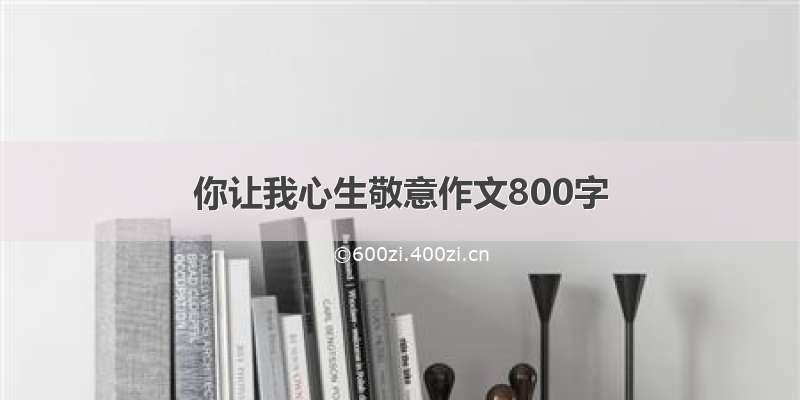 你让我心生敬意作文800字