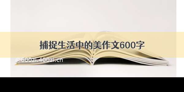 捕捉生活中的美作文600字