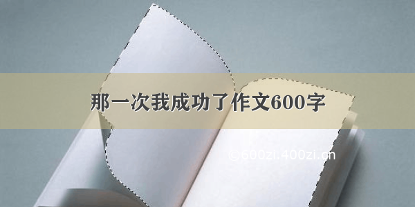 那一次我成功了作文600字