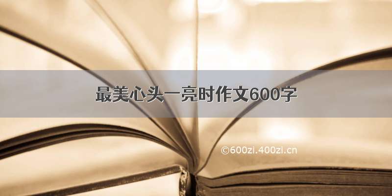 最美心头一亮时作文600字