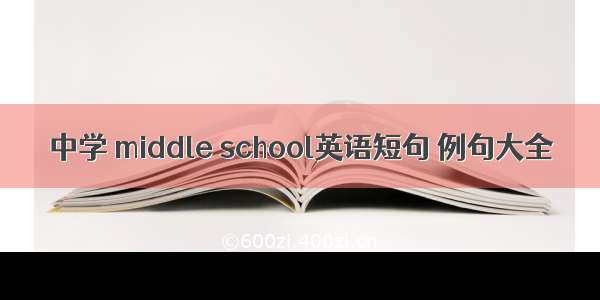 中学 middle school英语短句 例句大全