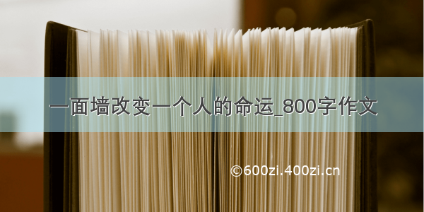 一面墙改变一个人的命运_800字作文