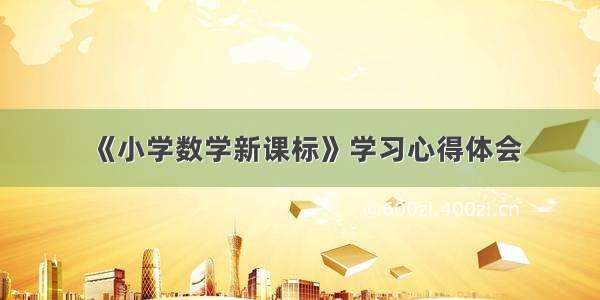 《小学数学新课标》学习心得体会