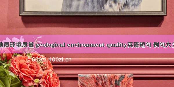 地质环境质量 geological environment quality英语短句 例句大全