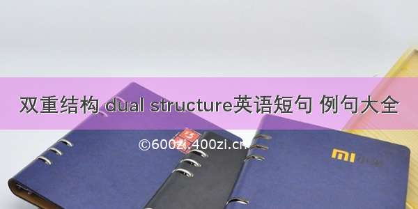 双重结构 dual structure英语短句 例句大全