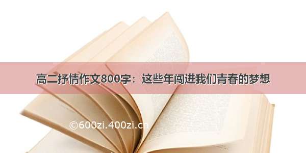 高二抒情作文800字：这些年闯进我们青春的梦想