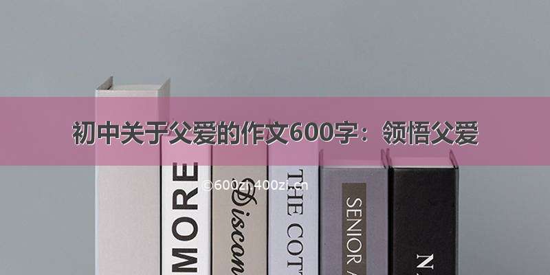 初中关于父爱的作文600字：领悟父爱