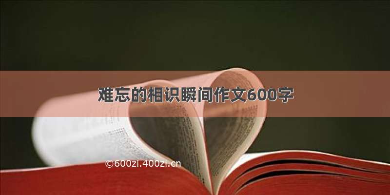 难忘的相识瞬间作文600字