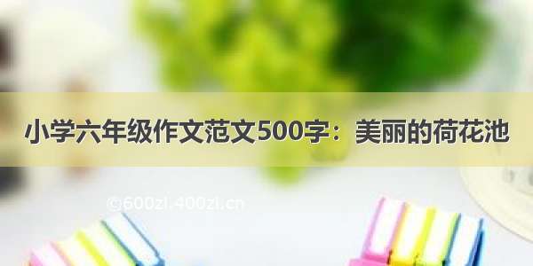 小学六年级作文范文500字：美丽的荷花池