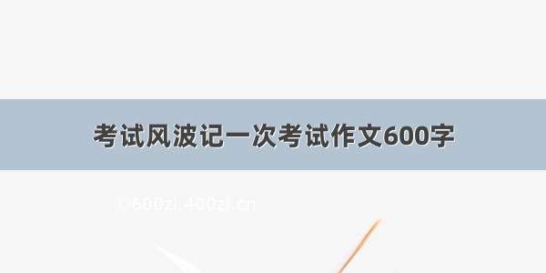 考试风波记一次考试作文600字