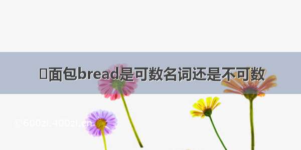 ​面包bread是可数名词还是不可数