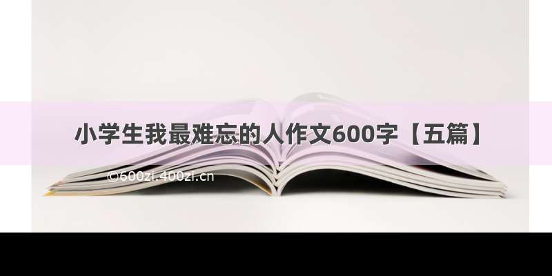 小学生我最难忘的人作文600字【五篇】