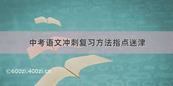 中考语文冲刺复习方法指点迷津