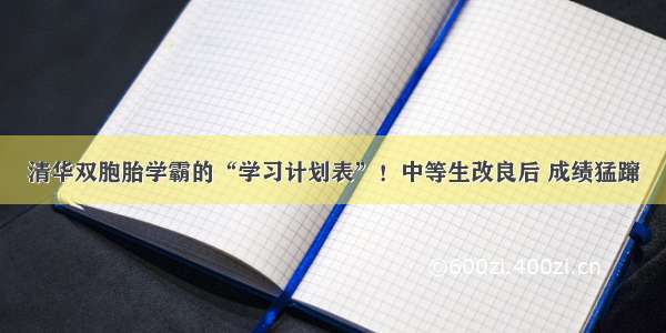 清华双胞胎学霸的“学习计划表”！中等生改良后 成绩猛蹿