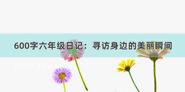 600字六年级日记：寻访身边的美丽瞬间