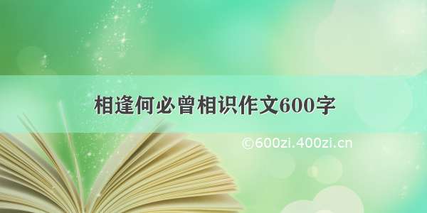 相逢何必曾相识作文600字