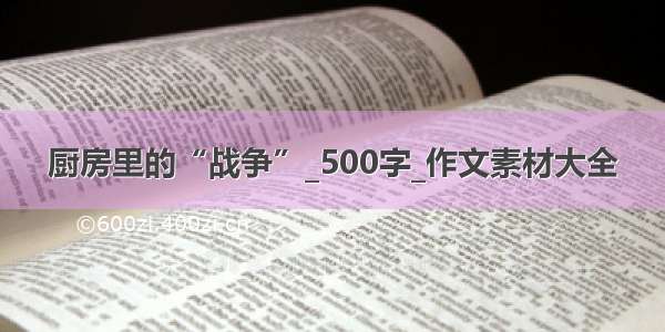 厨房里的“战争”_500字_作文素材大全