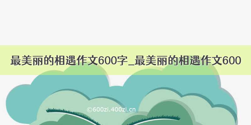 最美丽的相遇作文600字_最美丽的相遇作文600