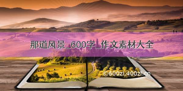 那道风景_600字_作文素材大全