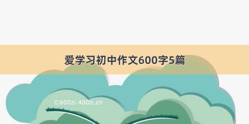 爱学习初中作文600字5篇