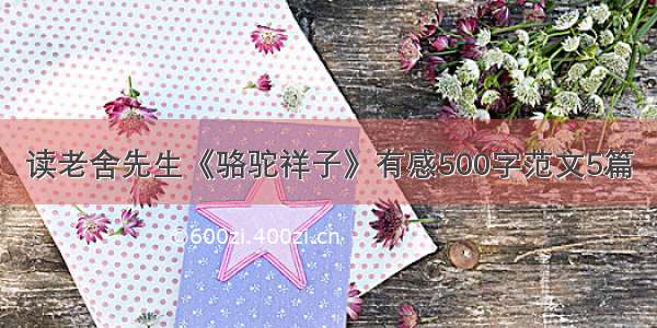 读老舍先生《骆驼祥子》有感500字范文5篇