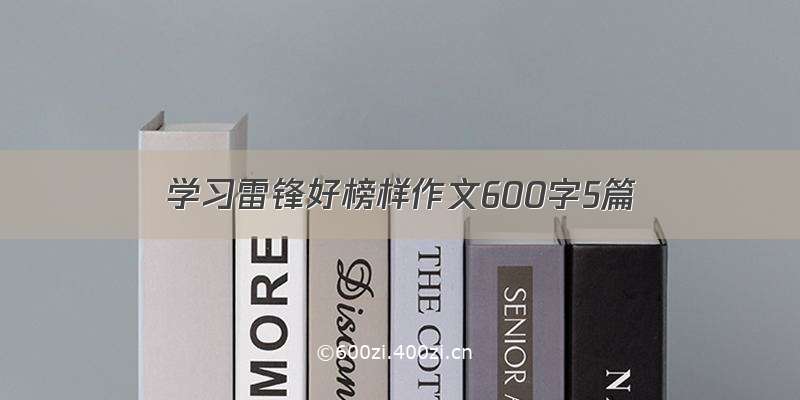 学习雷锋好榜样作文600字5篇