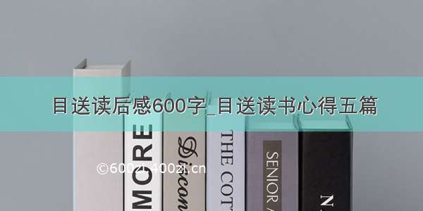 目送读后感600字_目送读书心得五篇