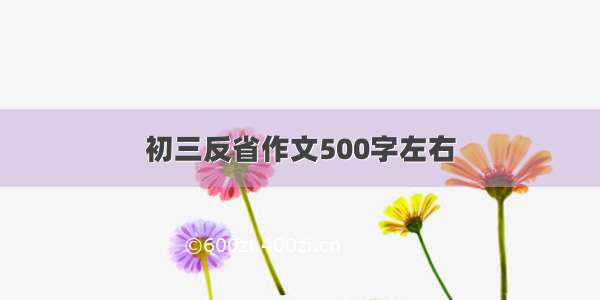 初三反省作文500字左右